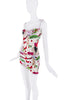 John Galliano White Red Green Cherry Graphic Print Mini Slip Dress FW2003