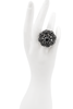 Christian Dior by John Galliano Black Crystal Rhinestone Cocktail Ring