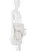 Kimberly Corday White Lace Corset Fur Deconstructed Repurposed Bra Skirt