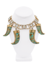 Roberto Cavalli Gold Crystal Semi Precious Stone Claw XL Charm Pendant Collar Necklace