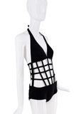 Jean Paul Gaultier Black Cut Out Bodysuit Swimsuit