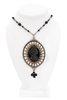 Jean Paul Gaultier Black Rock Chain Cross Pendant SS98