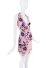 Ungaro Pink Multicolor Floral Print Lace Halter Dress