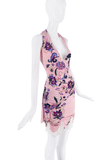 Ungaro Pink Multicolor Floral Print Lace Halter Dress