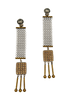 Missoni Gold Silver Chainmail Pavé Gemstone Drop Earrings
