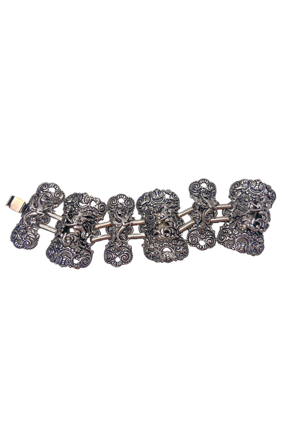 Vintage Silver Medieval Chrome Hearts Style Bracelet