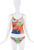 Christian Dior x Galliano Orange Blue Green Multicolor Map Graphic Print Tank Top FW2001
