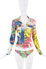 Christian Dior x Galliano Orange Blue Green Multicolor Map Graphic Print Tank Top FW2001