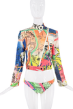Christian Dior x Galliano Orange Blue Green Multicolor Map Graphic Print Tank Top FW2001