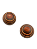Missoni Brown Yellow Red Wood Large Domed Stud Earrings