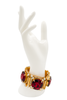 Ferre Gold Red Gemstone Crystal Oversized Link Bracelet