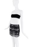 Dolce & Gabbana Black Embroidered Sheer Lace Fringe Skirt