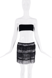 Dolce & Gabbana Black Embroidered Sheer Lace Fringe Skirt