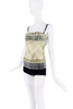 Dolce & Gabbana Green Embroidered Sheer Beaded Fringe Top