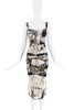 Roberto Cavalli Creme White Black Multicolor Map Chain Print Set