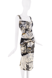Roberto Cavalli Creme White Black Multicolor Map Chain Print Set