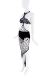 Parmis Katouzian Black Knit Wire Cut Out Halter Dress