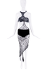 Parmis Katouzian Black Knit Wire Cut Out Halter Dress