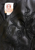 Loewe Vintage Black Leather Jacket with Flower Lace Inlay Embroidery