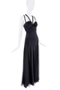 Versace Black Crystal Sheer Bustier Halter Dress Gown
