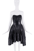 Christian Dior Black Leather Pleated Bustier Corset Dress Runway FW2010