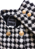 Versace Jeans Couture Bouclé Houndstooth Jacket with Gold Medusa Buttons - BOUTIQUE PURCHASE PRICE