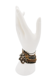 Jean Paul Gaultier Gold Bronze Silver Blackened Silver Layered Multi Chain Draped Bracelet