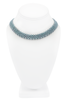 Vintage Blue Glass Beads Stitched Necklace