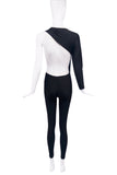 Vintage Black Lycra Mugler Style One Sleeve Asymmetric One Should Bodysuit