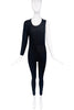 Vintage Black Lycra Mugler Style One Sleeve Asymmetric One Should Bodysuit
