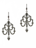 Jean Paul Gaultier Silver Embellished Rhinestone Chandelier Heart Earrings
