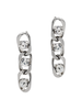 Vintage Silver Chain Link Crystal Drop Earrings