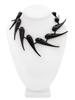 Mugler Black Pointed Teardrop Linked Necklace
