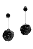 Prada Black Sequin Ball Chain Drop Earrings