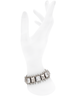 Noir Silver Pyramid Spike and Rhinestone Link Bracelet