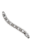 Noir Silver Pyramid Spike and Rhinestone Link Bracelet
