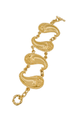 Leonard Paris Gold Paisley Two Chain Linked Toggle Clasp Bracelet