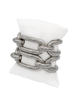 Balenciaga Silver Double Chain Link Cuff Bracelet