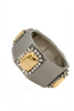 Valentino Gunmetal With Gold and Clear Rhinestones Cuff Bracelet