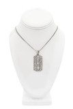 Jean Paul Gaultier Silver Pavé Crystal Razor Logo Pendant Chain Necklace