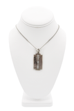 Jean Paul Gaultier Silver Pavé Crystal Razor Logo Pendant Chain Necklace