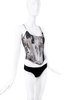 Roberto Cavalli Black & White Leather Print Corset Top