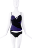 Roberto Cavalli Purple and Black Sheer Draped Corset