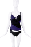 Roberto Cavalli Purple and Black Sheer Draped Corset
