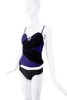 Roberto Cavalli Purple and Black Sheer Draped Corset