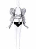 Vivienne Westwood Grey Oversized Puffed Wrap Sleeve Top