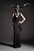 Gareth Pugh Black Draped Grecian Sheer Cut Out Dress Gown