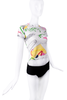 Christian Dior by Galliano Multi Color Money Clutch Print Graphic Top SS2001