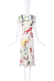 Christian Dior by John Galliano Multi Color Print Dress Spring 2001