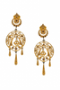Christian Dior X Galliano Gold Pavé Crystal Embellished Decal Earrings SS1999